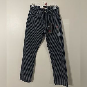 Levi’s Women 28x28 Wedgie Straight Leg Button Fly Jeans Blue/White Stripes (NWT)
